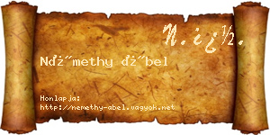 Némethy Ábel névjegykártya