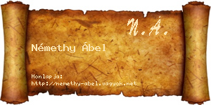Némethy Ábel névjegykártya